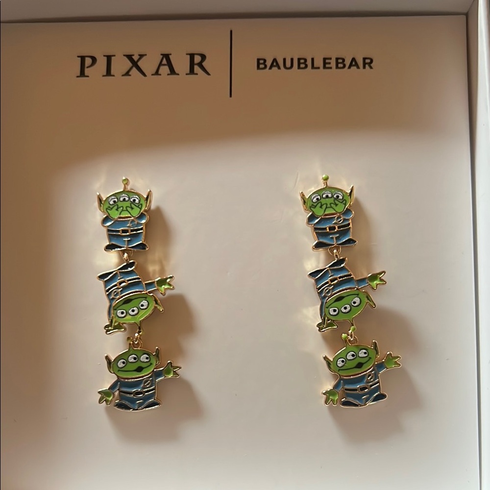 BaubleBar Green and Blue Alien Earrings